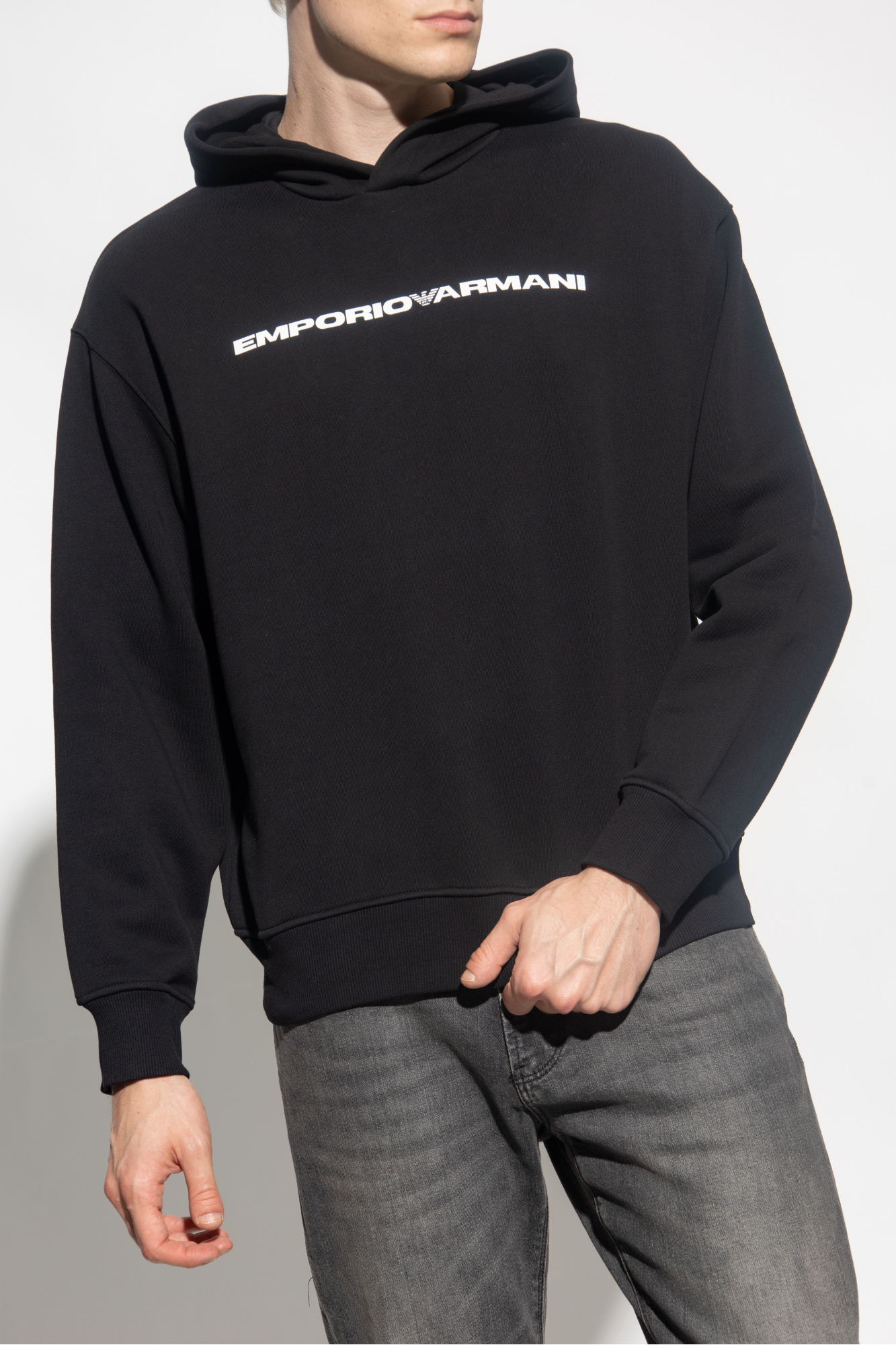 Emporio Armani Hoodie with logo Men s Clothing Vitkac